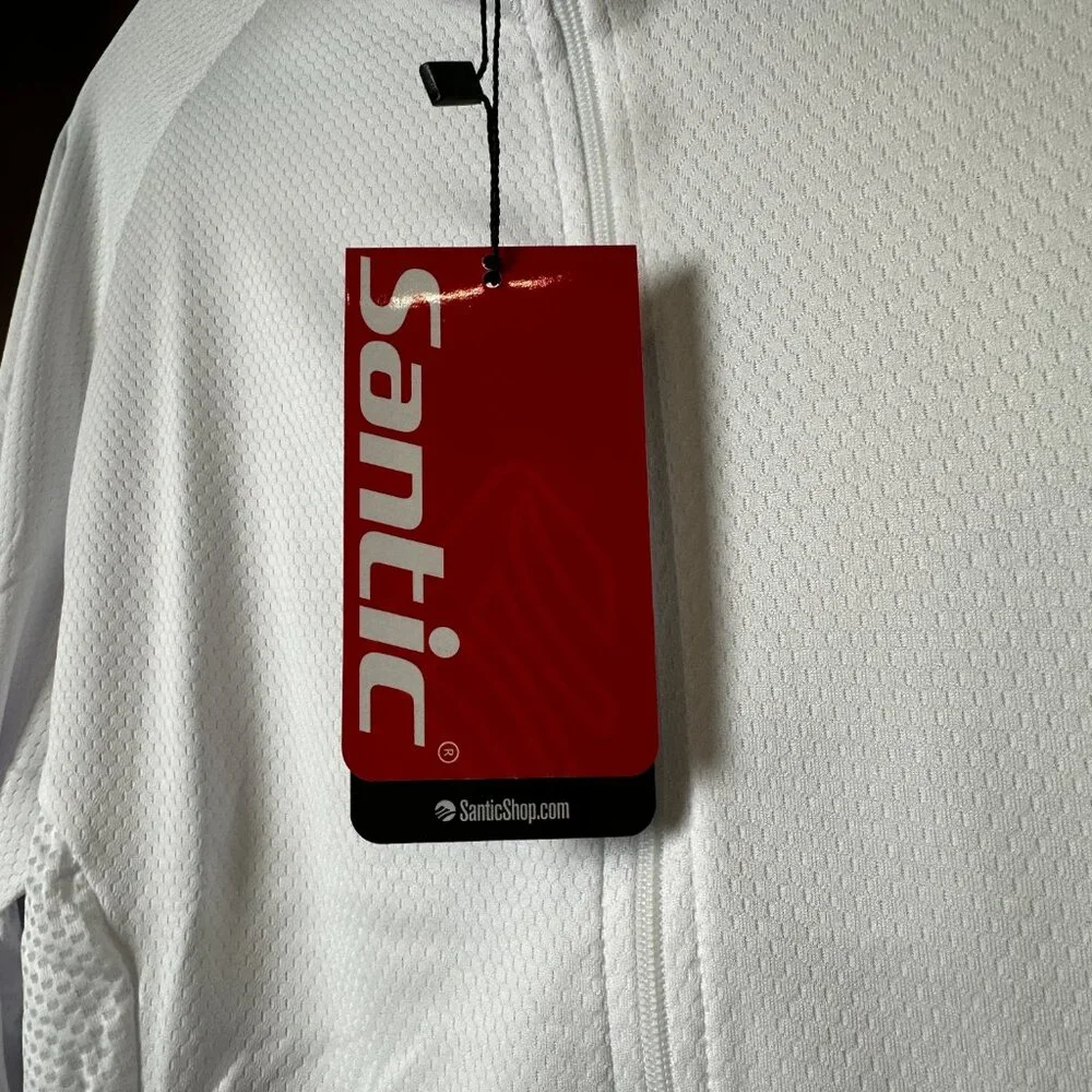 NWT Santic Olivia Women's S-2XL White Cycling Jersey Long Sleeve Full Zip, Rear - Picture 7 of 12